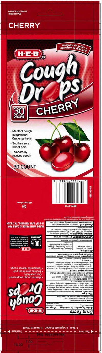 Heb Cherry 30ct Cough Drops (Heb Cherry 30ct 501480 1 26 2018tm)